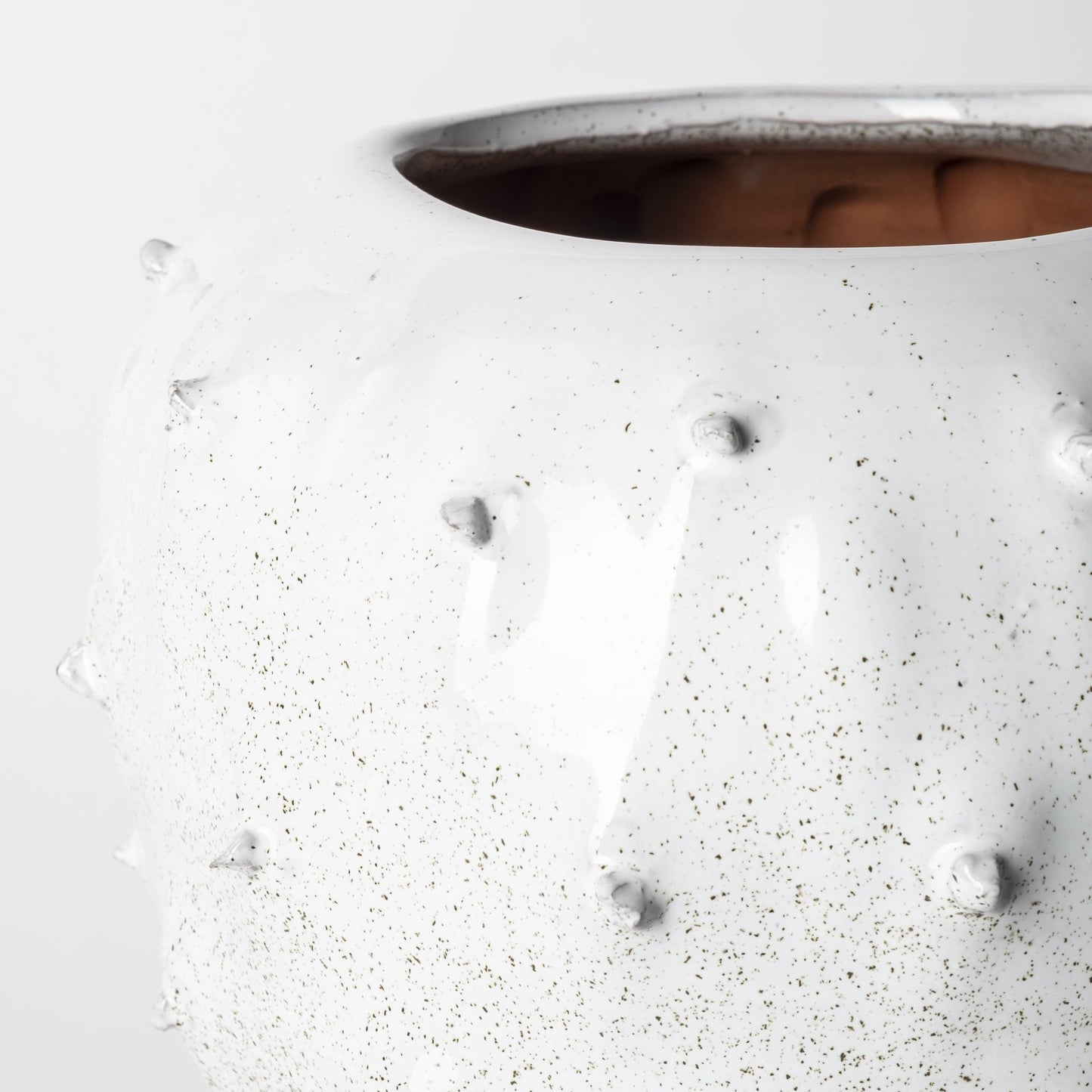 11" White Abstract Cylinder Ceramic Table Vase-4