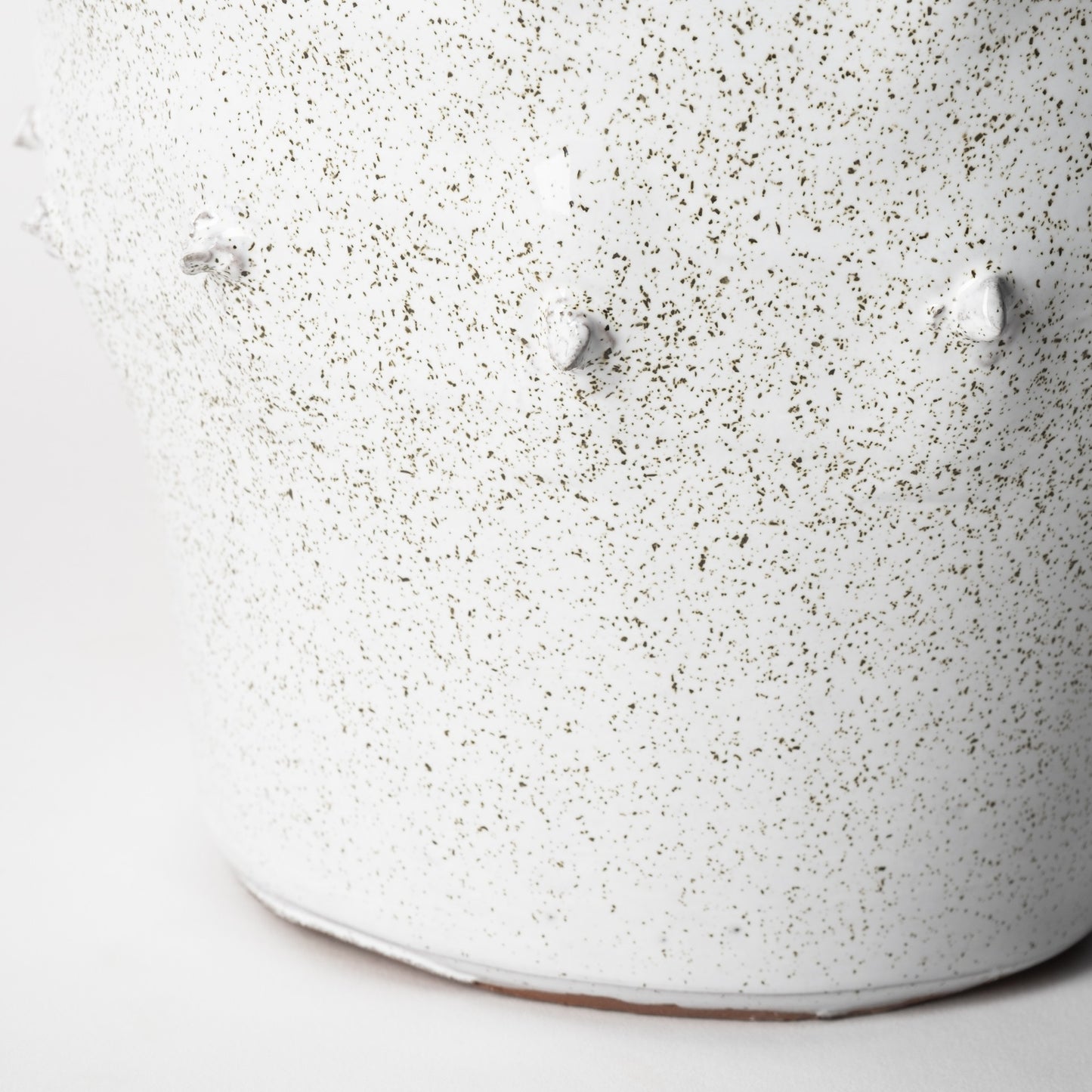 11" White Abstract Cylinder Ceramic Table Vase-5