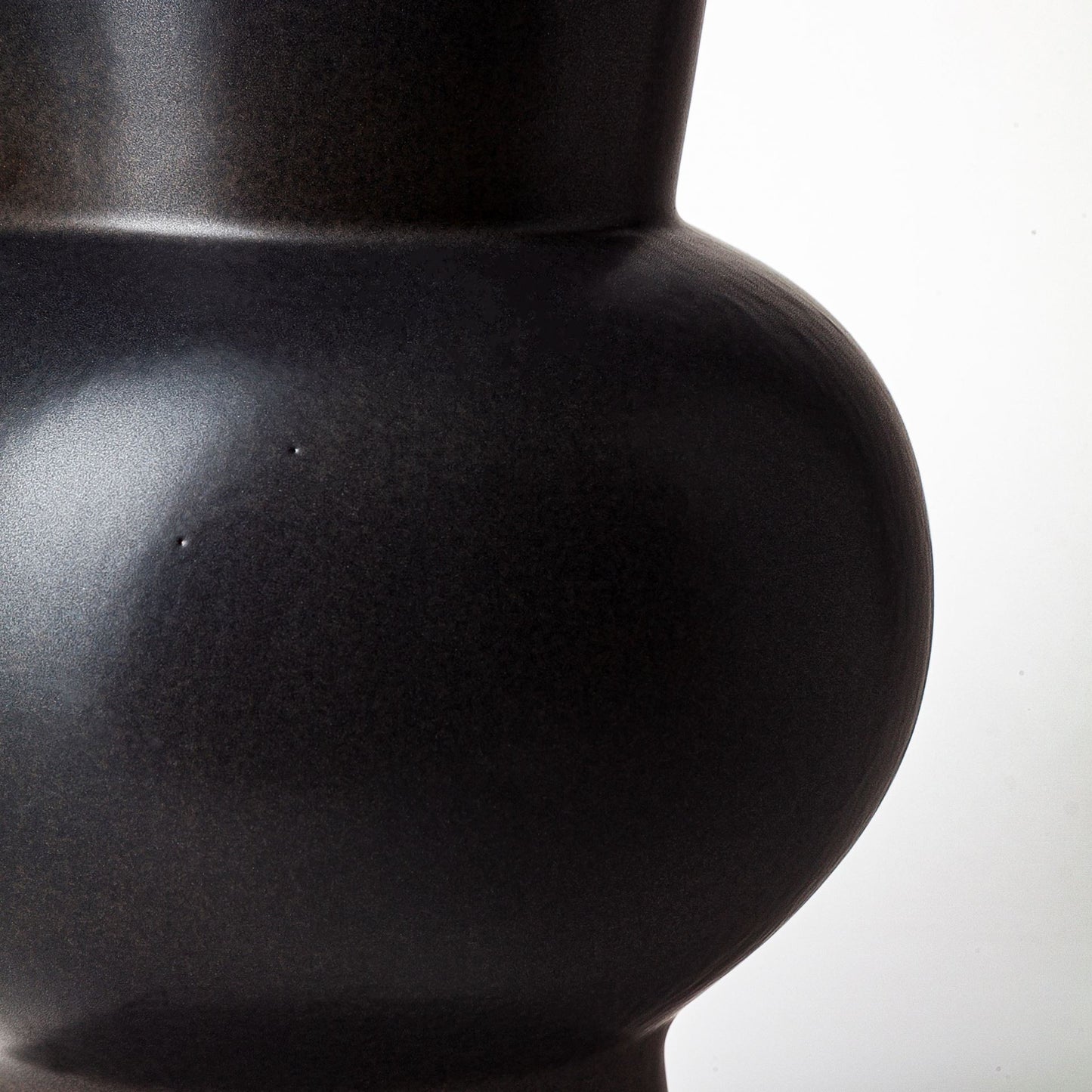 11" Black Abstract Cylinder Ceramic Table Vase-5