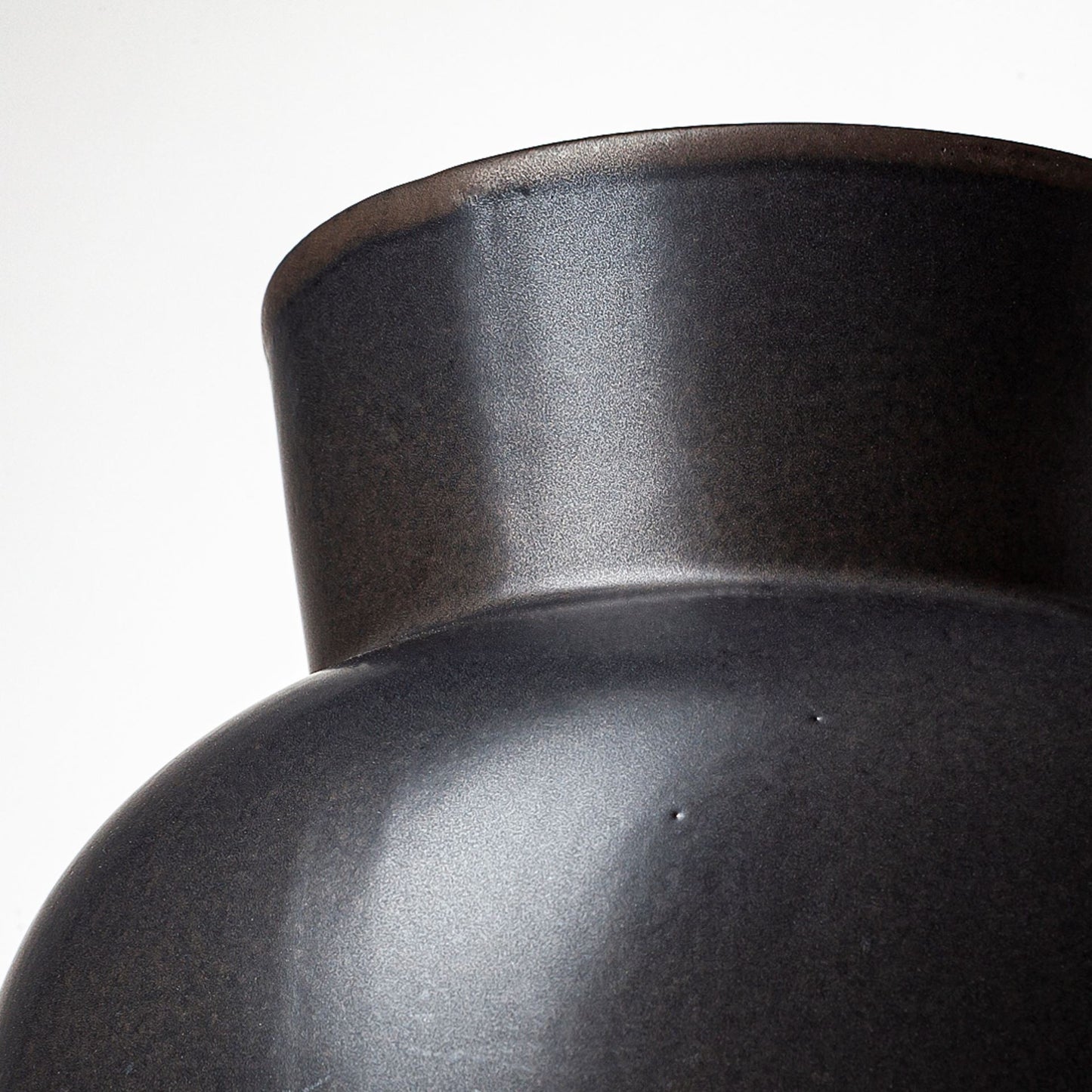 11" Black Abstract Cylinder Ceramic Table Vase-4