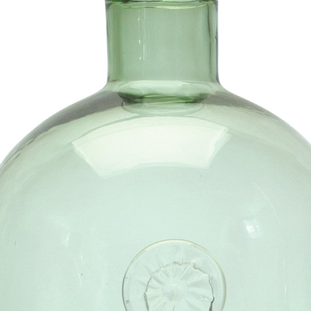 12" Green Bud Glass Table Vase-2