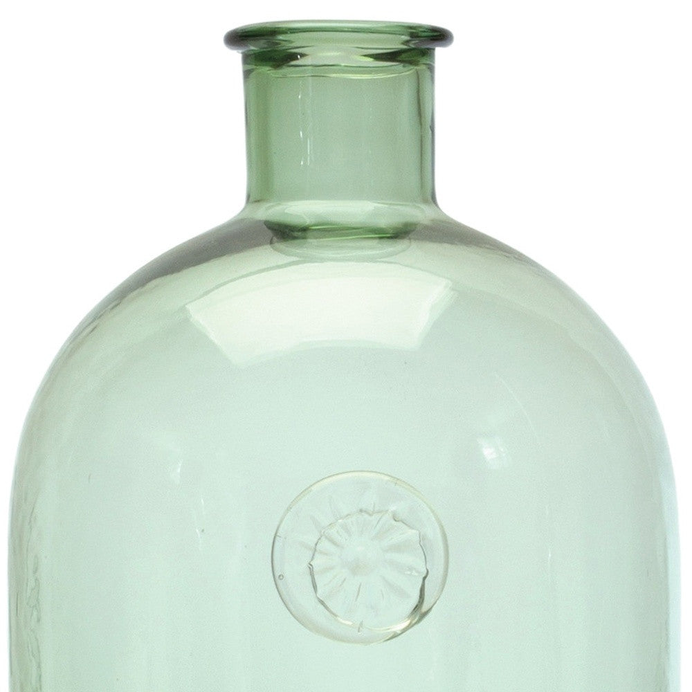12" Green Bud Glass Table Vase-3