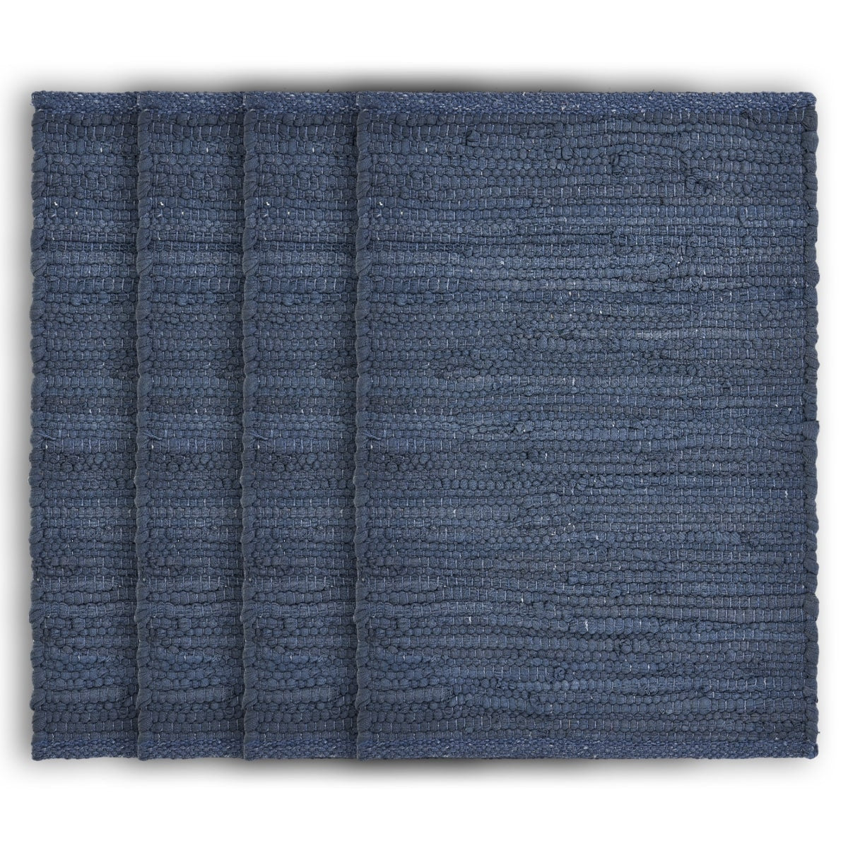 19" Set of Four Navy Blue Cotton Placemats-0