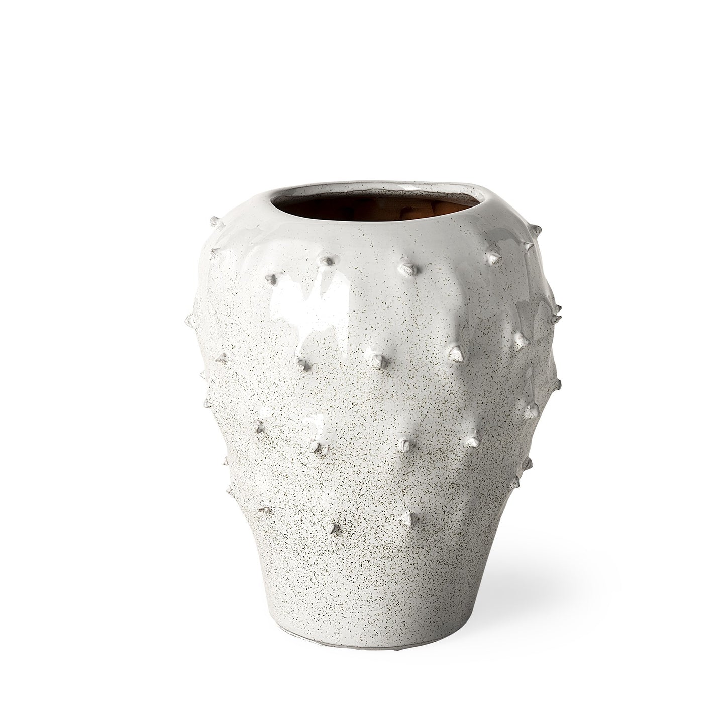 11" White Abstract Cylinder Ceramic Table Vase-1