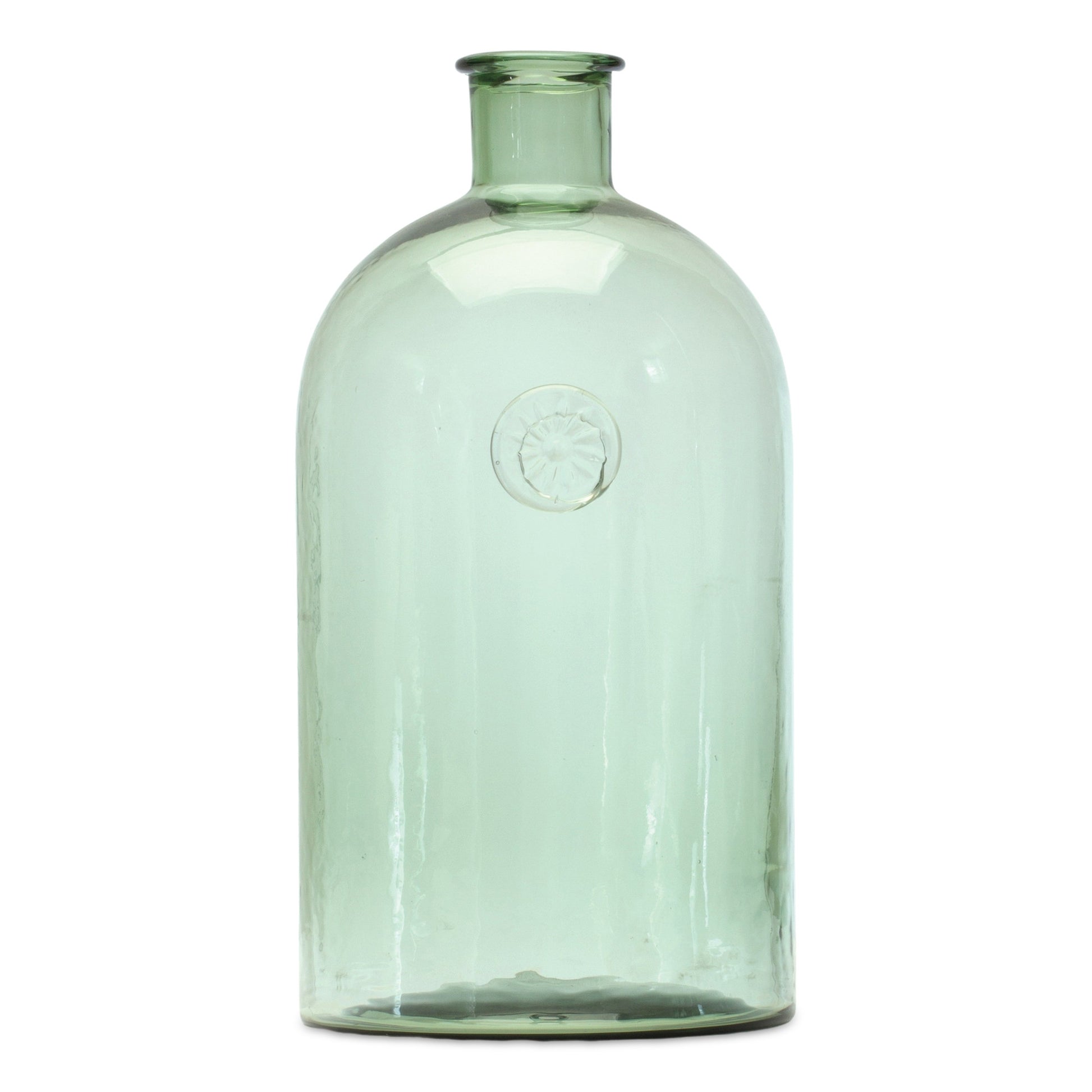 12" Green Bud Glass Table Vase-0
