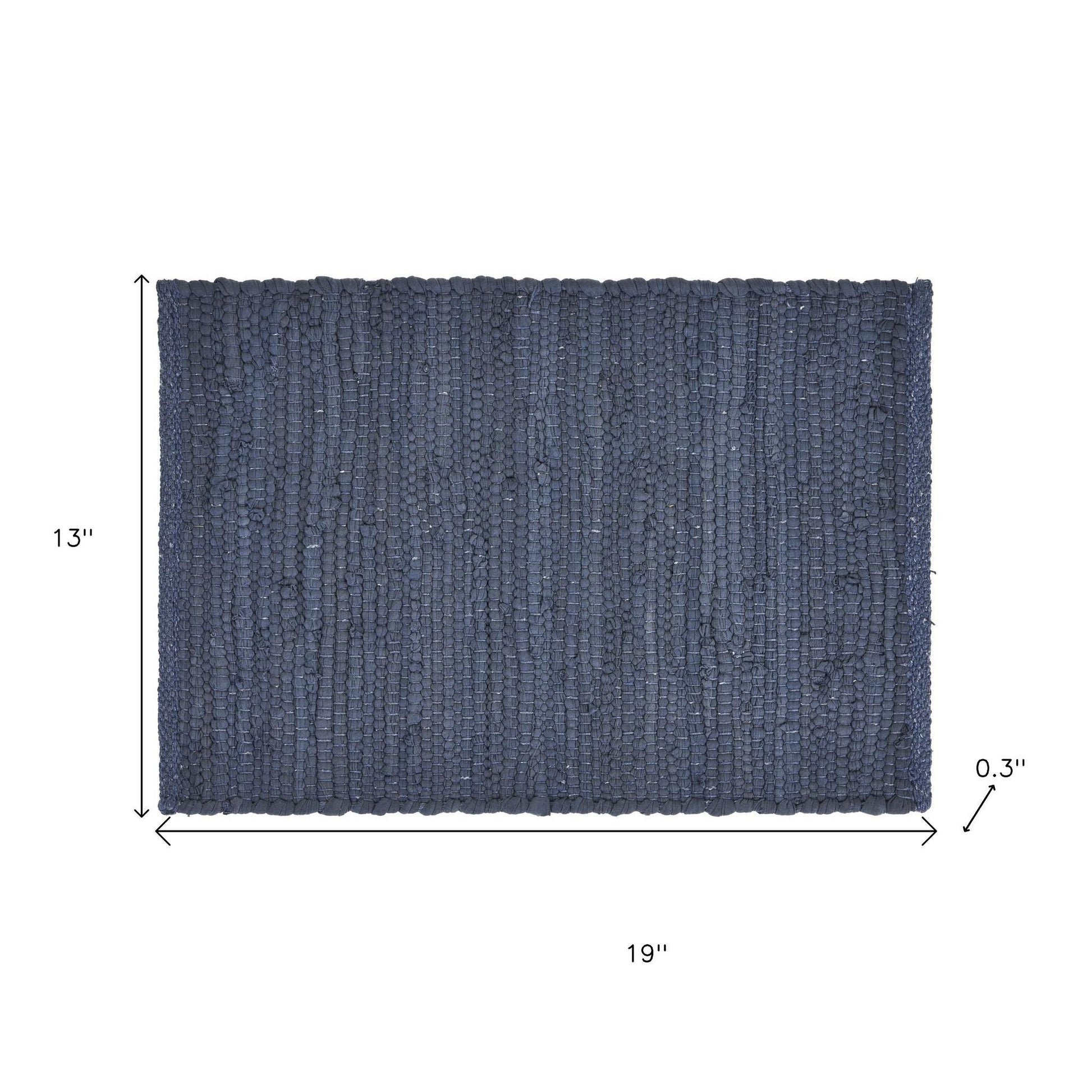 19" Set of Four Navy Blue Cotton Placemats-5