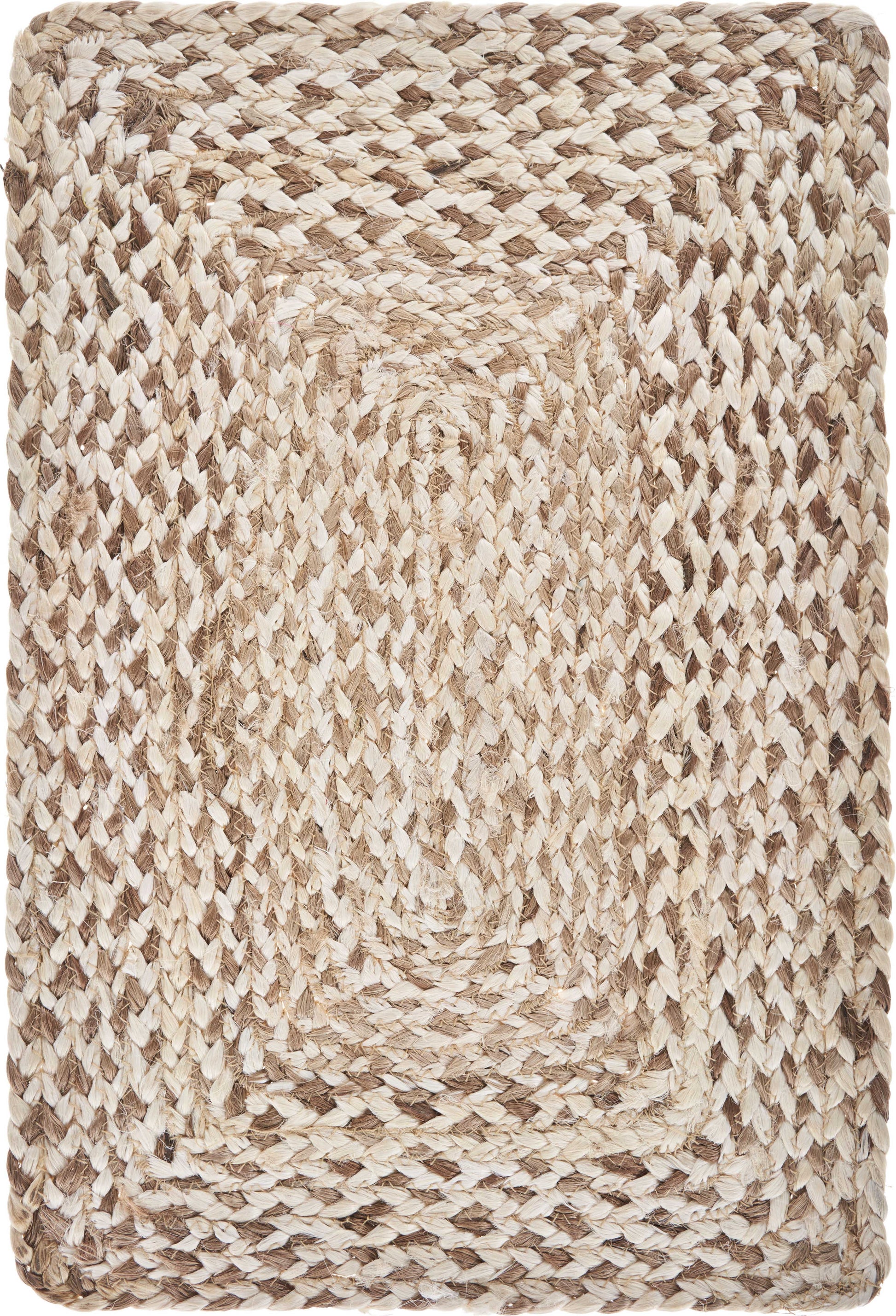 19" Set of Four Ivory And Natural Jute Placemats-2