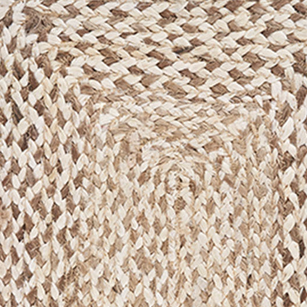 19" Set of Four Ivory And Natural Jute Placemats-8