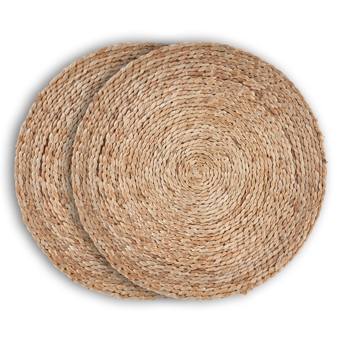 15" Set of Two Natural Jute Round Placemats-1
